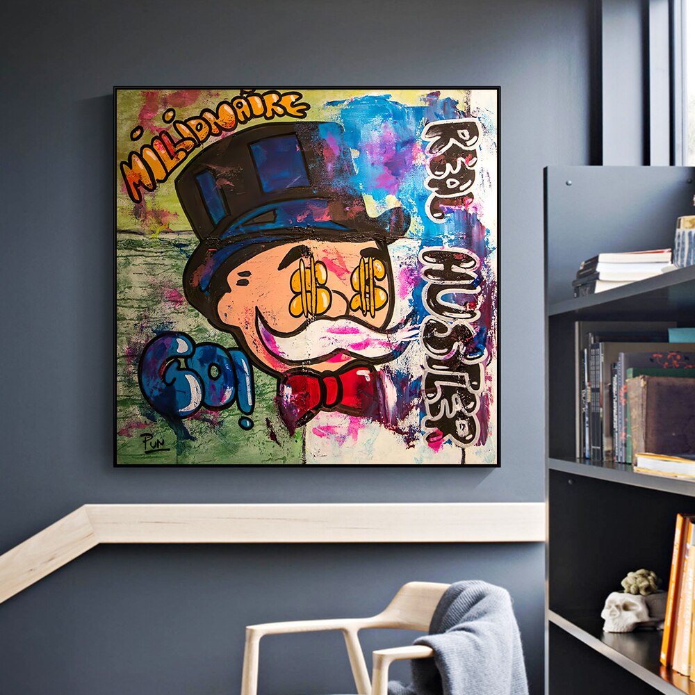 ChandeliersDecor.com-Monopoly Wall Poster-Alec Monopoly Millionaire Hustler Art | Monopoly Man Poster