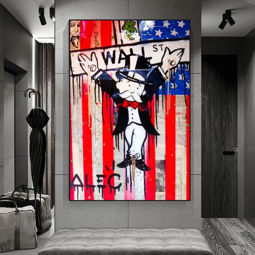 Alec Monopoly Millionaire Wall Street USA Canvas Wall Art-ChandeliersDecor.com