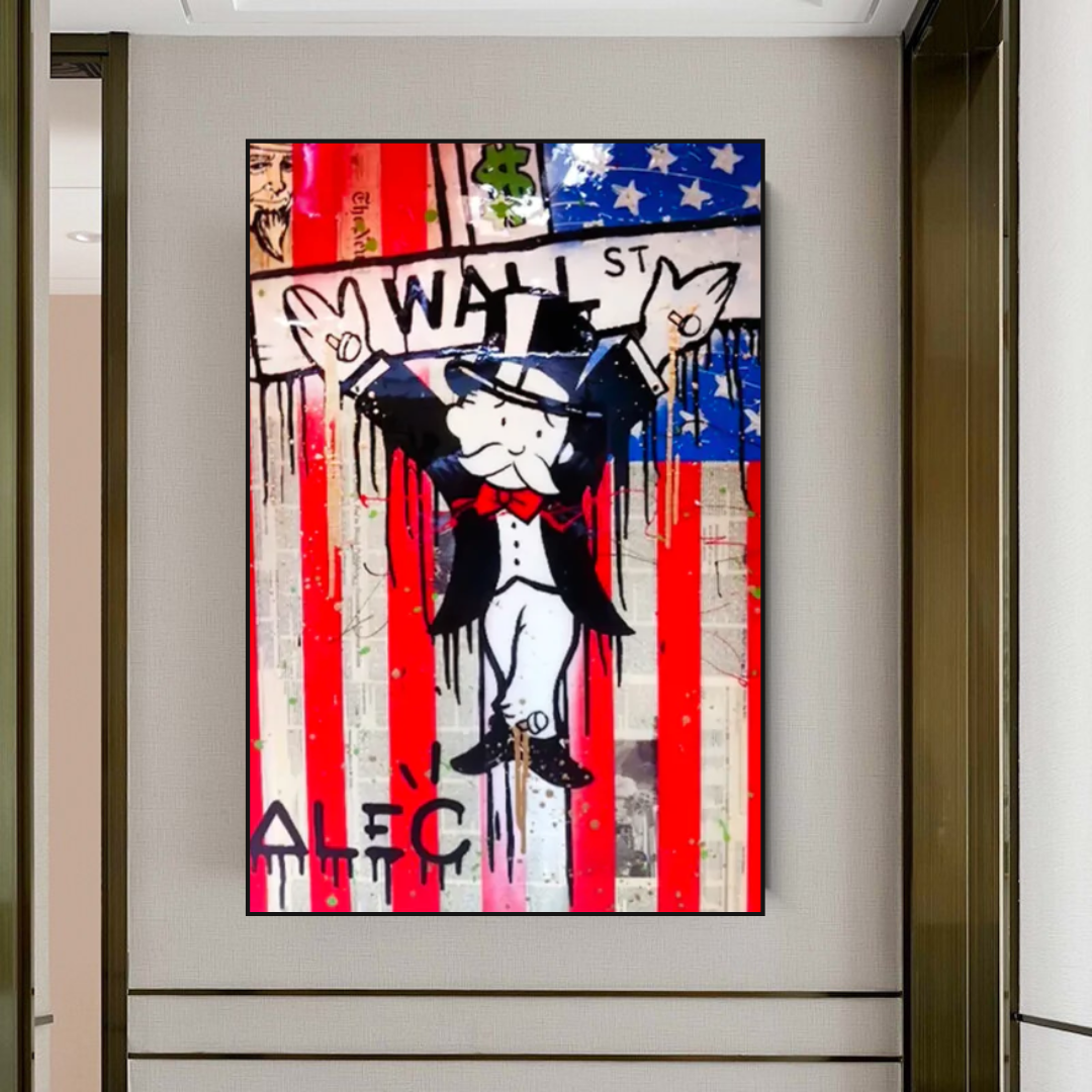 Alec Monopoly Millionaire Wall Street USA Canvas Wall Art-ChandeliersDecor.com