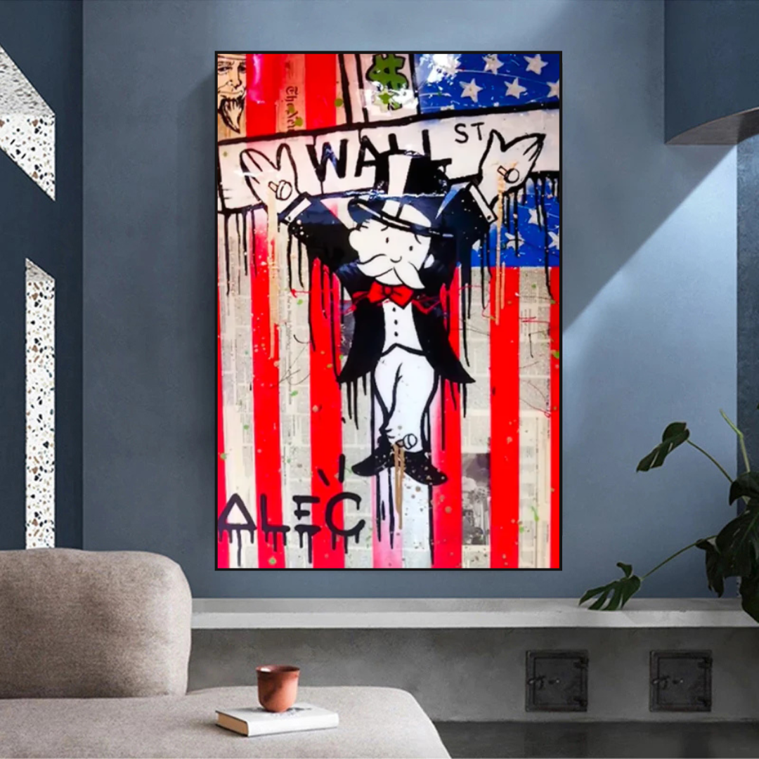 Alec Monopoly Millionaire Wall Street USA Canvas Wall Art-ChandeliersDecor.com