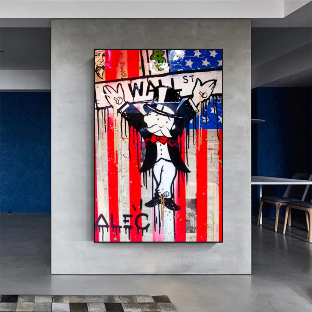 Alec Monopoly Millionaire Wall Street USA Canvas Wall Art-ChandeliersDecor.com