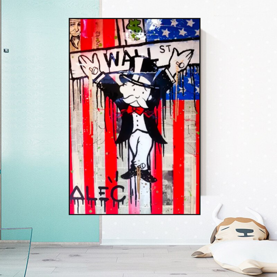 ChandeliersDecor.com-Monopoly Wall Poster-Alec Monopoly Millionaire Wall Street USA Canvas Wall Art