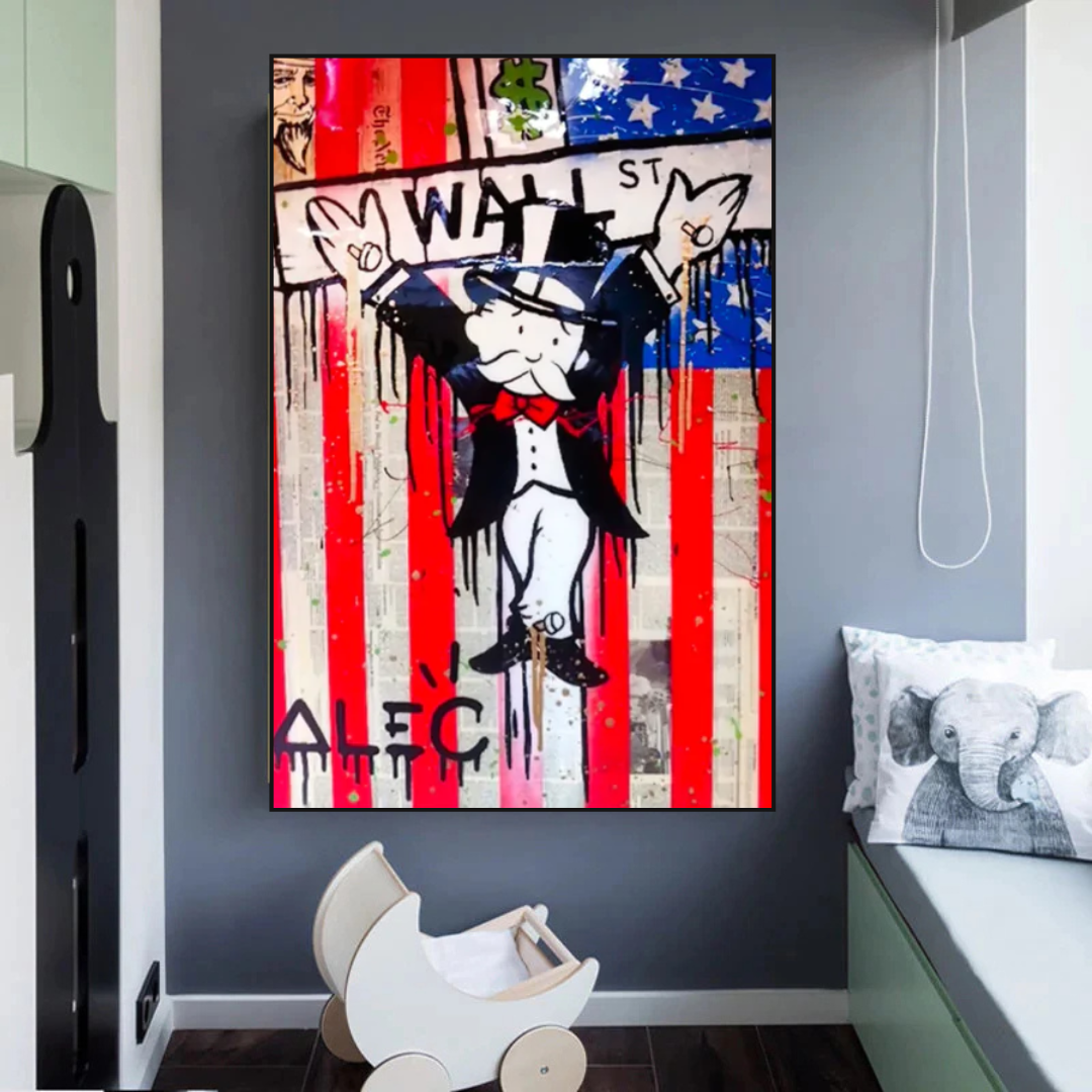 Alec Monopoly Millionaire Wall Street USA Canvas Wall Art-ChandeliersDecor.com