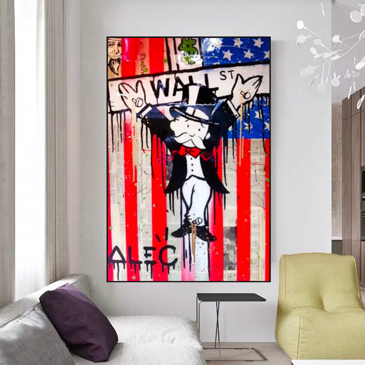 Alec Monopoly Millionaire Wall Street USA Canvas Wall Art-ChandeliersDecor.com