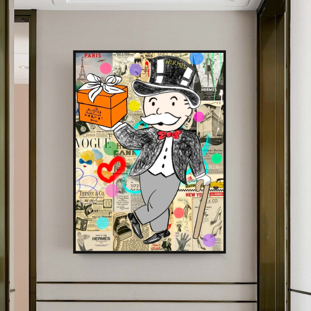 Alec Monopoly Money Gift Prints Newspaper Canvas Print-ChandeliersDecor.com
