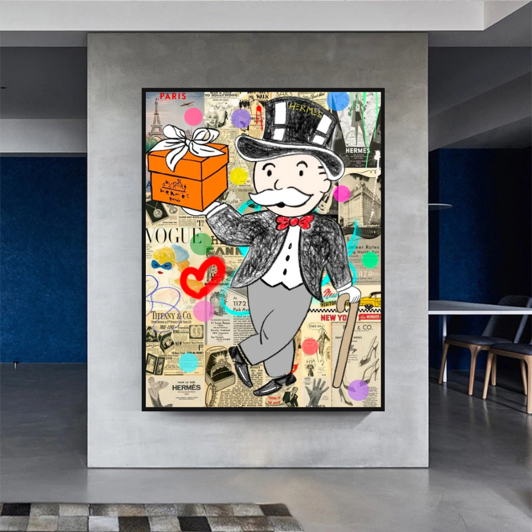 Alec Monopoly Money Gift Prints Newspaper Canvas Print-ChandeliersDecor.com