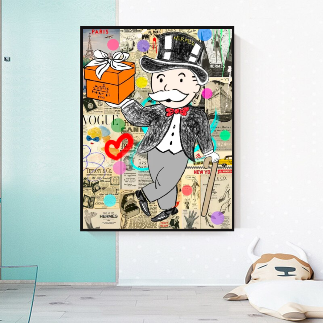 Alec Monopoly Money Gift Prints Newspaper Canvas Print-ChandeliersDecor.com