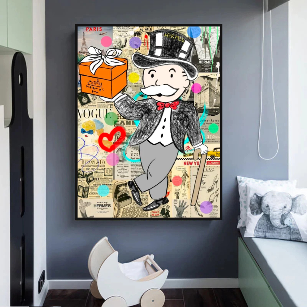 Alec Monopoly Money Gift Prints Newspaper Canvas Print-ChandeliersDecor.com