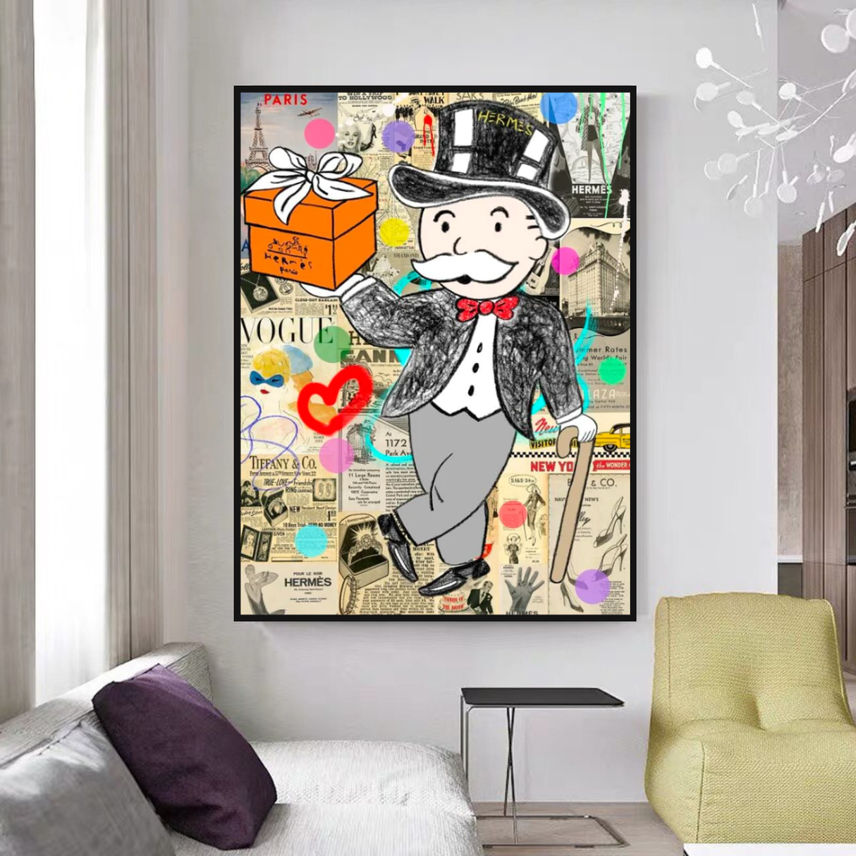 Alec Monopoly Money Gift Prints Newspaper Canvas Print-ChandeliersDecor.com