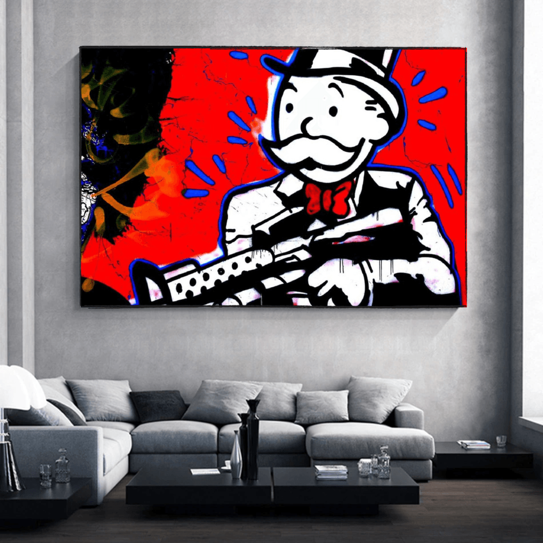 Alec Monopoly Money Man Gangster Scarface Canvas Wall Art-ChandeliersDecor.com