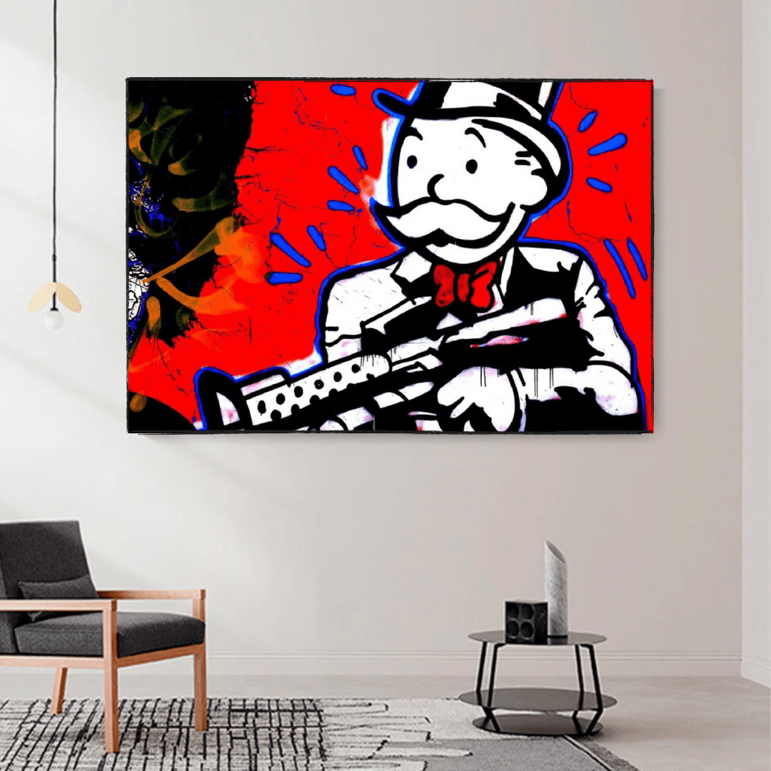 Alec Monopoly Money Man Gangster Scarface Canvas Wall Art-ChandeliersDecor.com