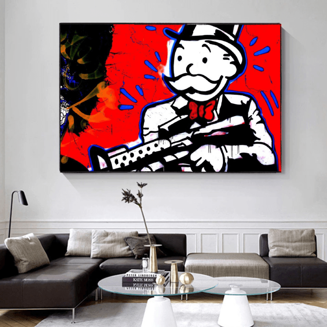 Alec Monopoly Money Man Gangster Scarface Canvas Wall Art-ChandeliersDecor.com