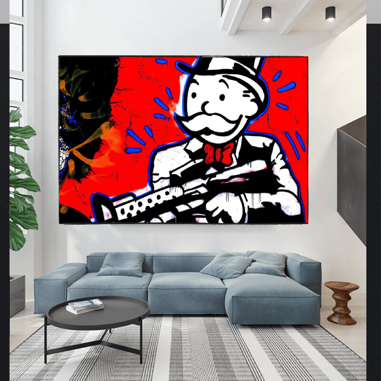 Alec Monopoly Money Man Gangster Scarface Canvas Wall Art-ChandeliersDecor.com