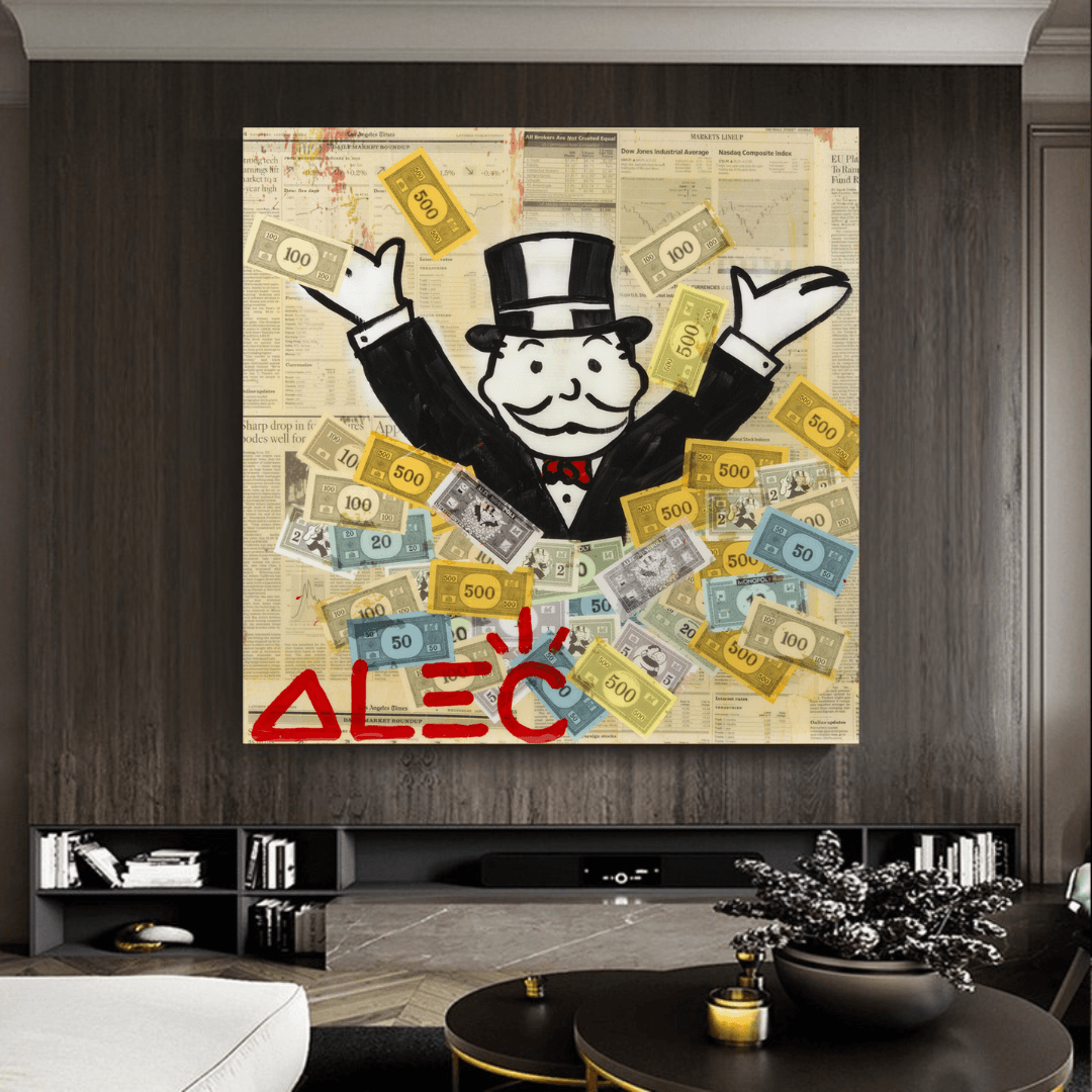 Alec Monopoly Money Man Millionaire Canvas Wall Art-ChandeliersDecor.com