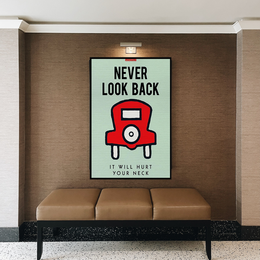 Alec Monopoly Never Look Back Play Card Canvas Wall Art-ChandeliersDecor.com