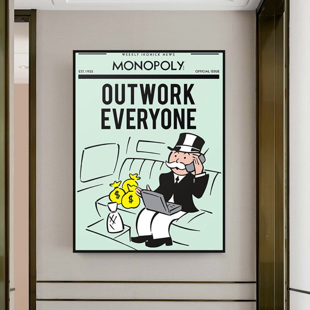 ChandeliersDecor.com-Monopoly Wall Poster-Alec Monopoly Outwork Everyone Play Card Canvas Wall Art