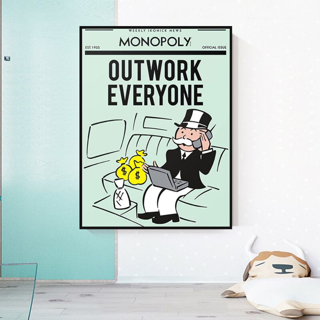 ChandeliersDecor.com-Monopoly Wall Poster-Alec Monopoly Outwork Everyone Play Card Canvas Wall Art