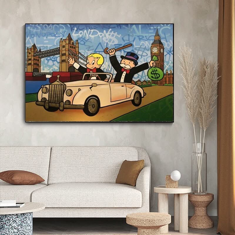 Alec Monopoly Richie Rich Money Canvas Wall Art-ChandeliersDecor.com
