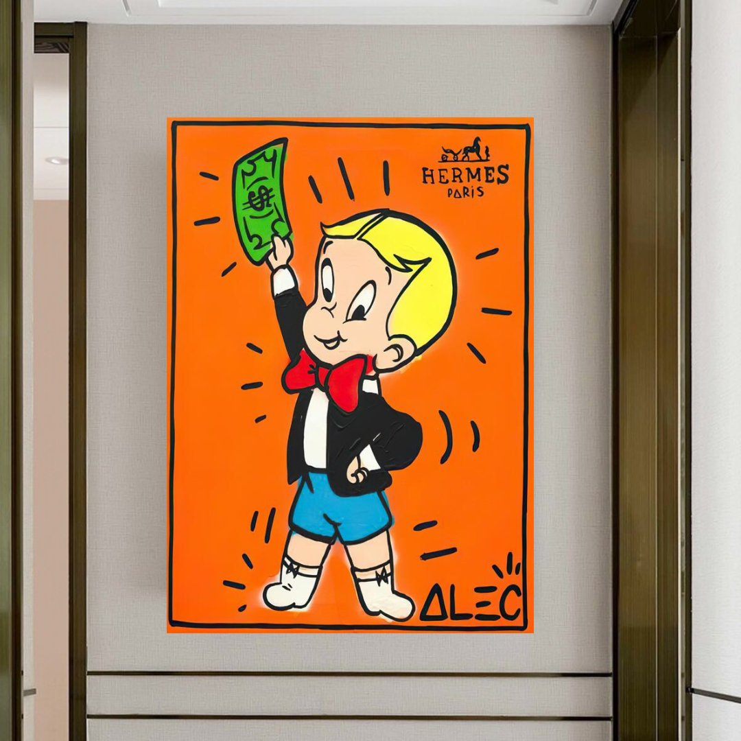 Alec Monopoly Richie Rich Money Man Canvas Print-ChandeliersDecor.com