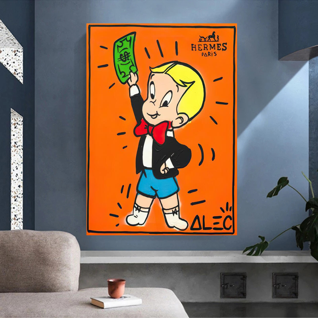 Alec Monopoly Richie Rich Money Man Canvas Print-ChandeliersDecor.com