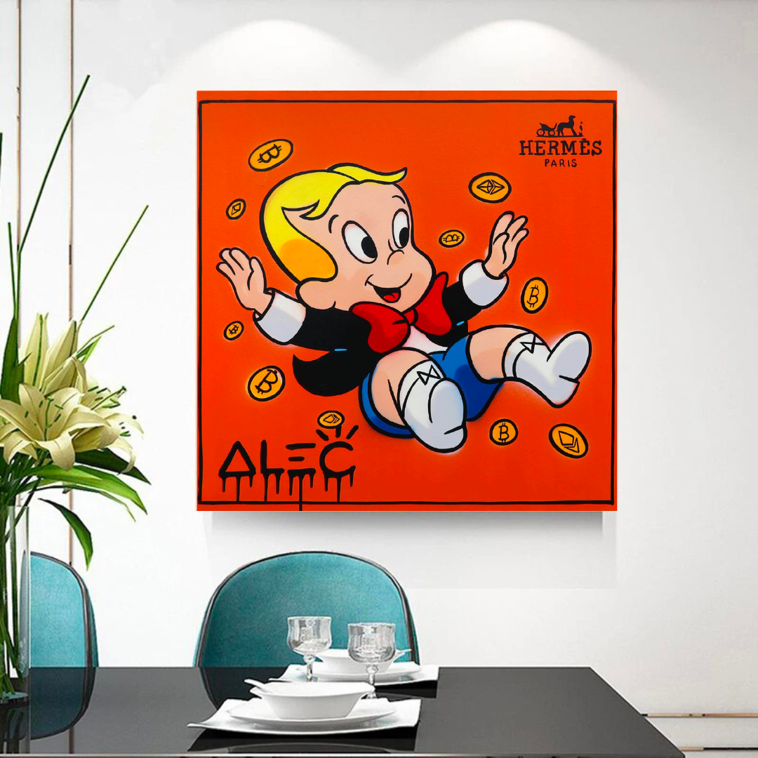 ChandeliersDecor.com-Monopoly Wall Poster-Alec Monopoly Richie Rich Money Man Canvas Print