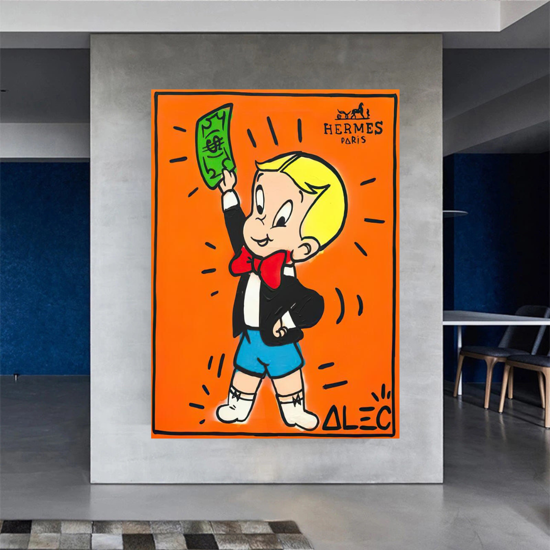 Alec Monopoly Richie Rich Money Man Canvas Print-ChandeliersDecor.com