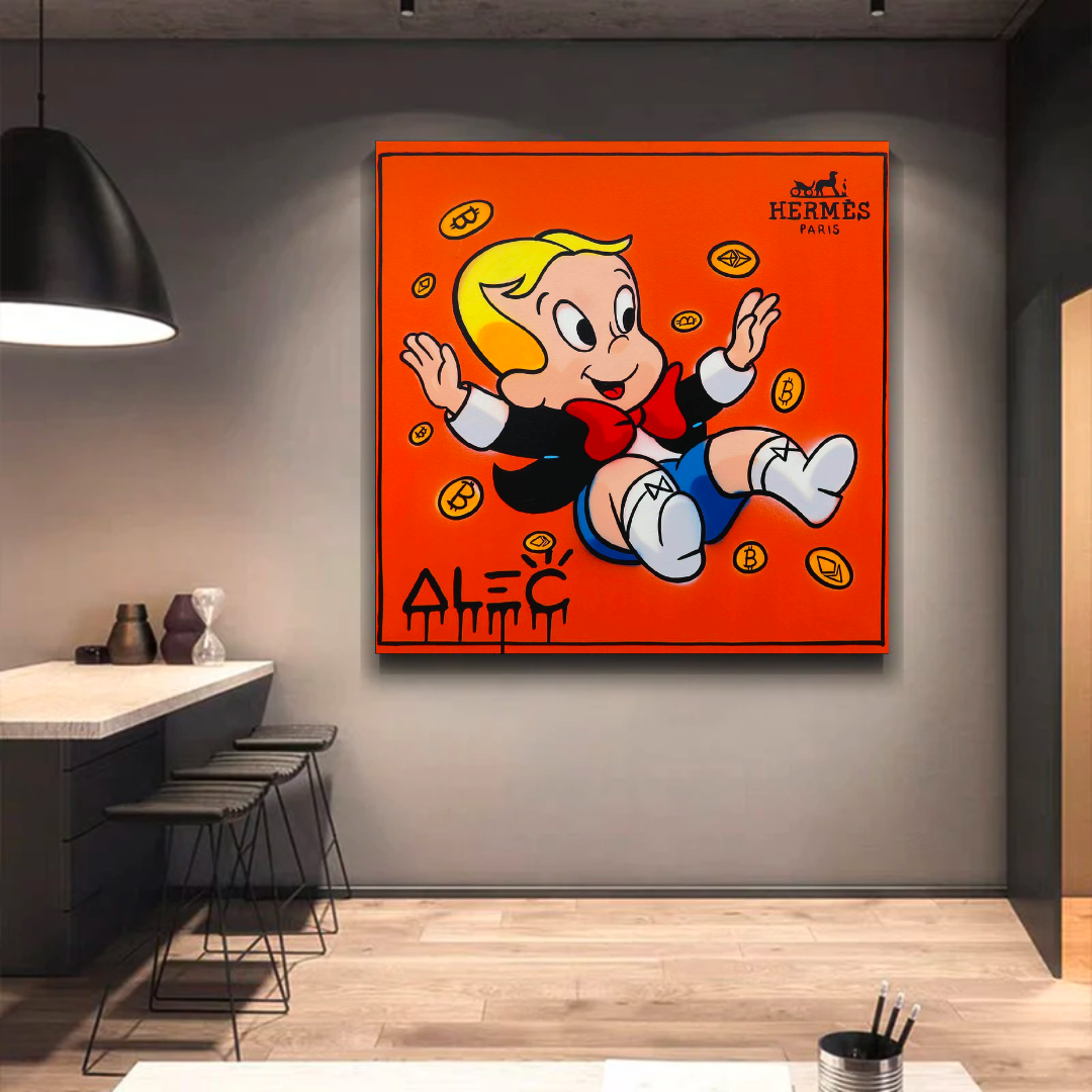 Alec Monopoly Richie Rich Money Man Canvas Print-ChandeliersDecor.com