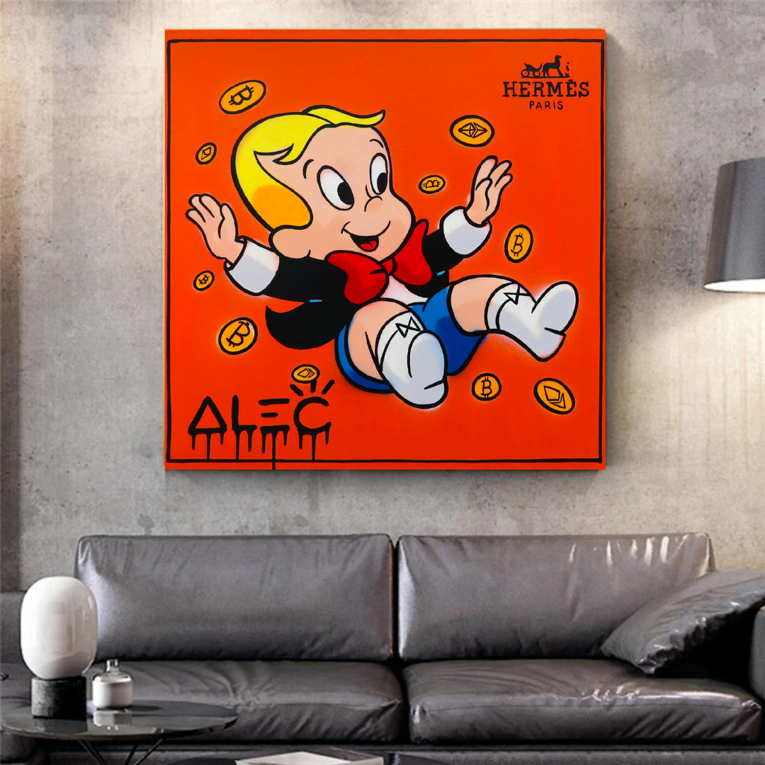 ChandeliersDecor.com-Monopoly Wall Poster-Alec Monopoly Richie Rich Money Man Canvas Print