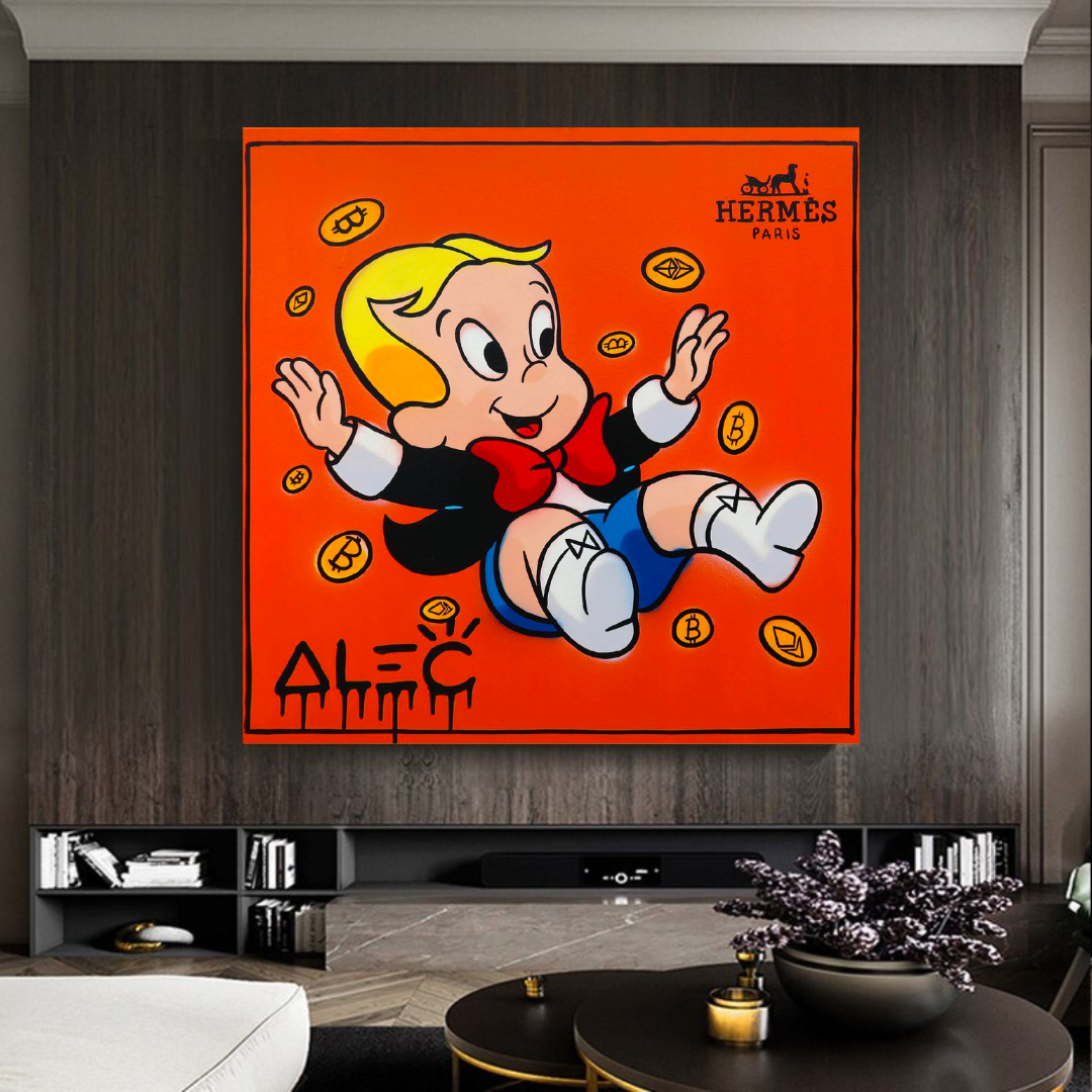 Alec Monopoly Richie Rich Money Man Canvas Print-ChandeliersDecor.com