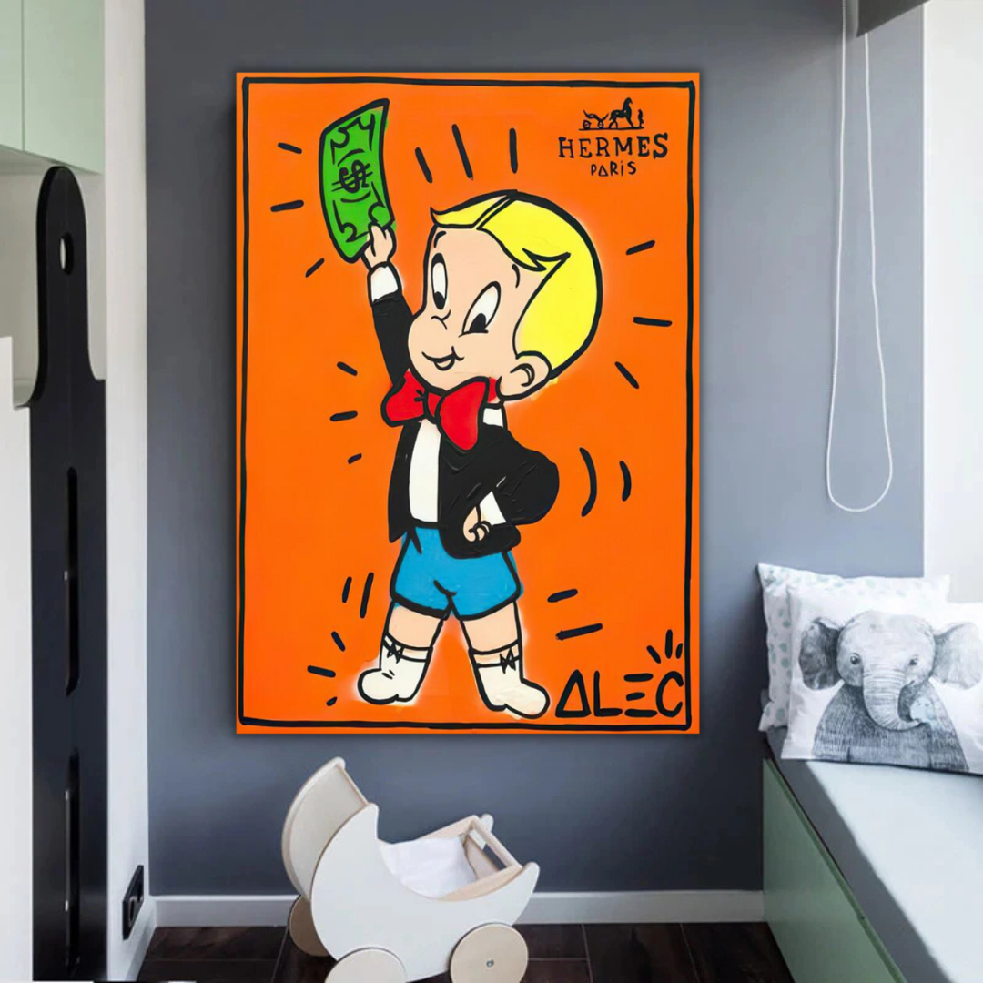 Alec Monopoly Richie Rich Money Man Canvas Print-ChandeliersDecor.com