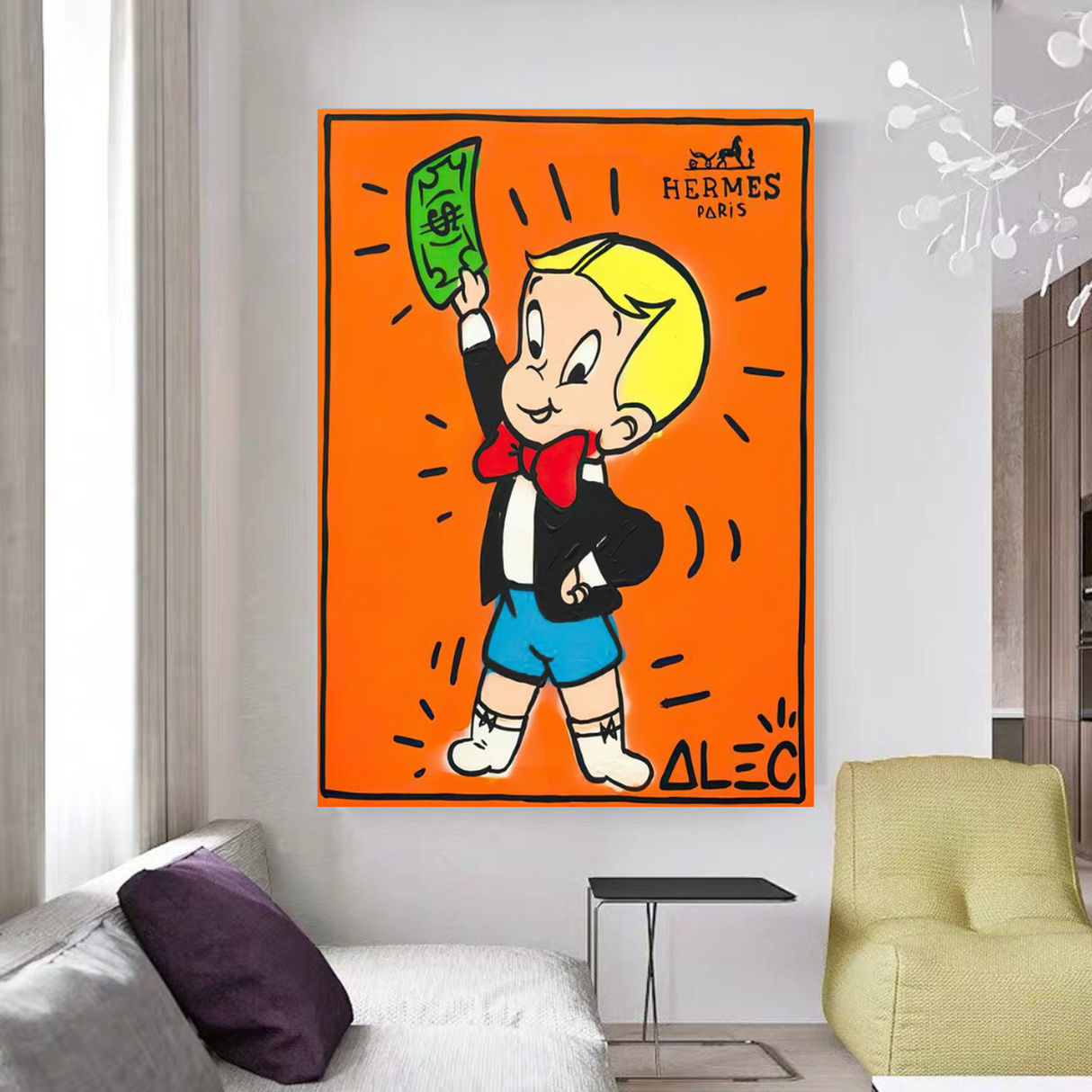 Alec Monopoly Richie Rich Money Man Canvas Print-ChandeliersDecor.com