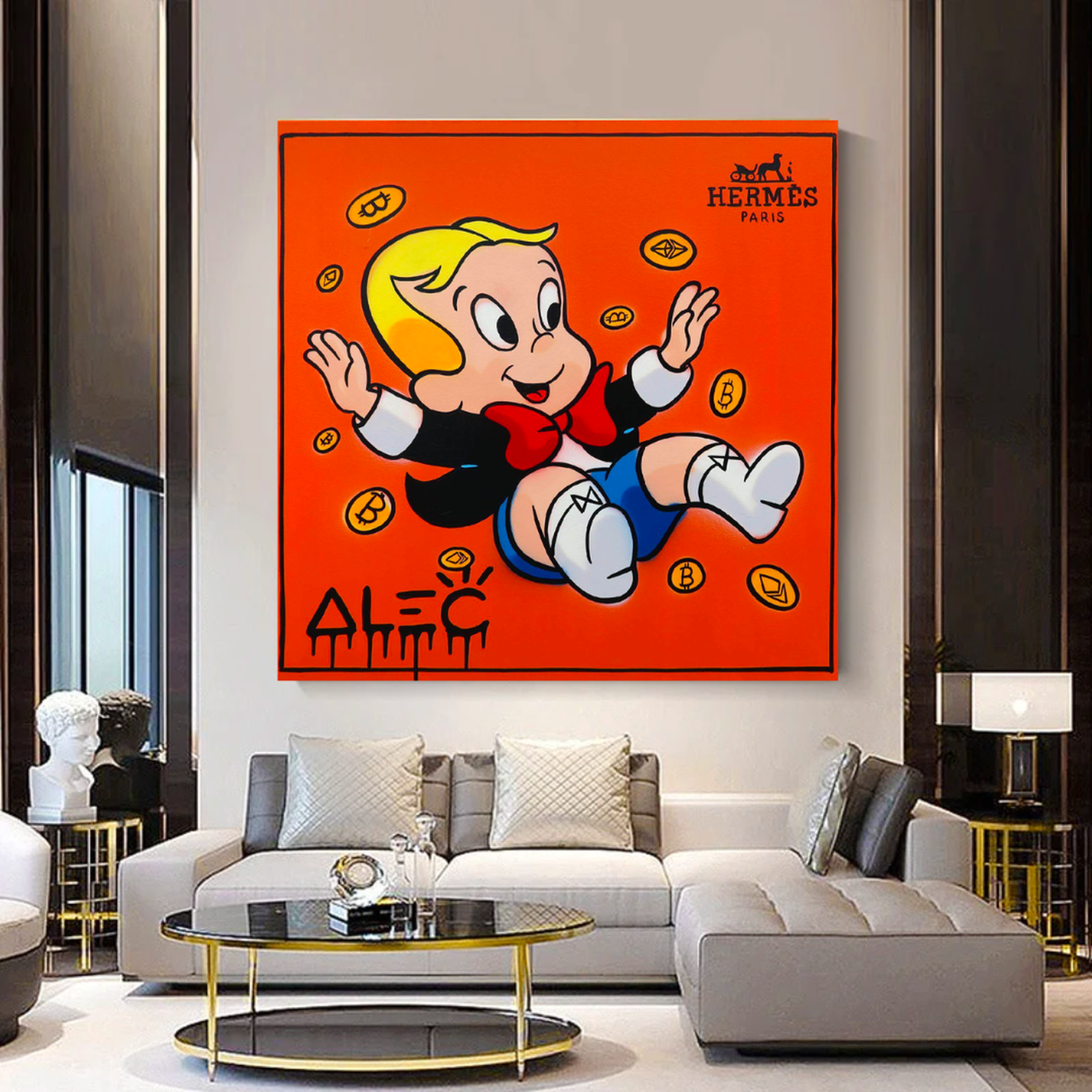 Alec Monopoly Richie Rich Money Man Canvas Print-ChandeliersDecor.com