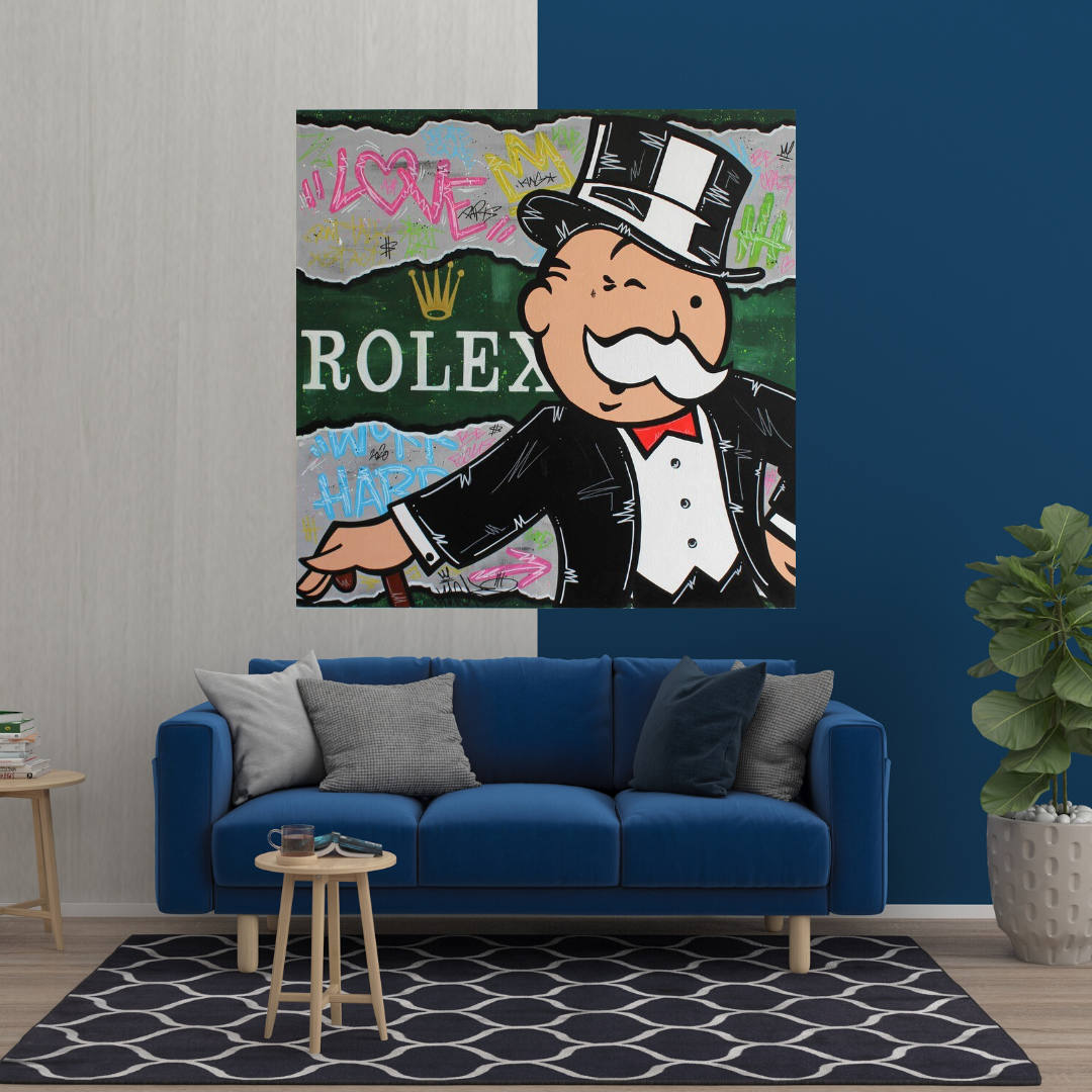 Alec Monopoly Rolex Money Man Canvas Print-ChandeliersDecor.com