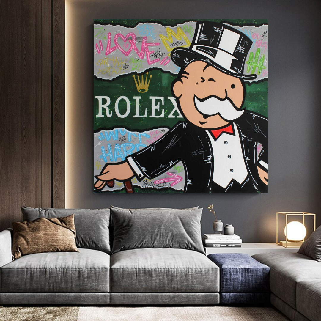 ChandeliersDecor.com-Monopoly Wall Poster-Alec Monopoly Rolex Money Man Canvas Print