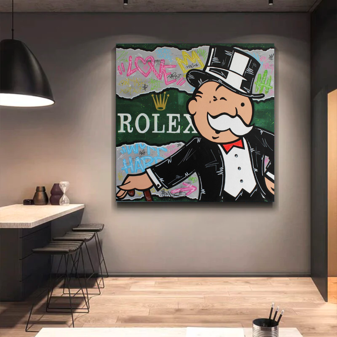 ChandeliersDecor.com-Monopoly Wall Poster-Alec Monopoly Rolex Money Man Canvas Print