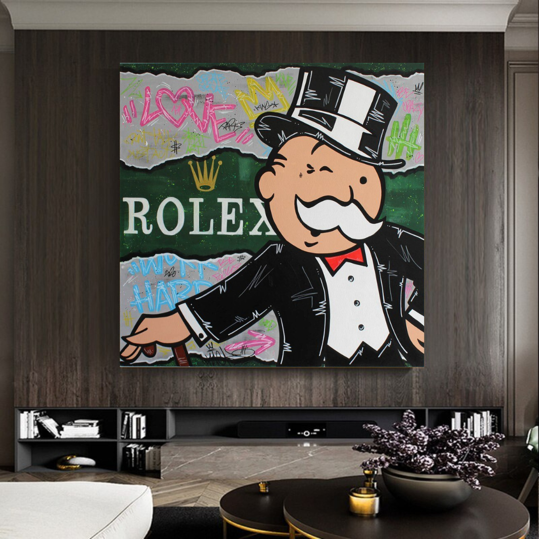 ChandeliersDecor.com-Monopoly Wall Poster-Alec Monopoly Rolex Money Man Canvas Print