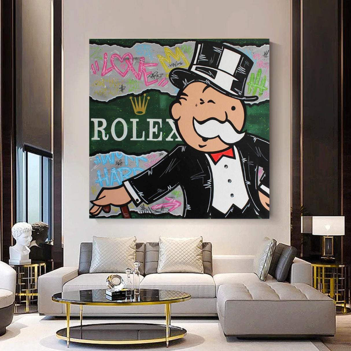 Alec Monopoly Rolex Money Man Canvas Print-ChandeliersDecor.com