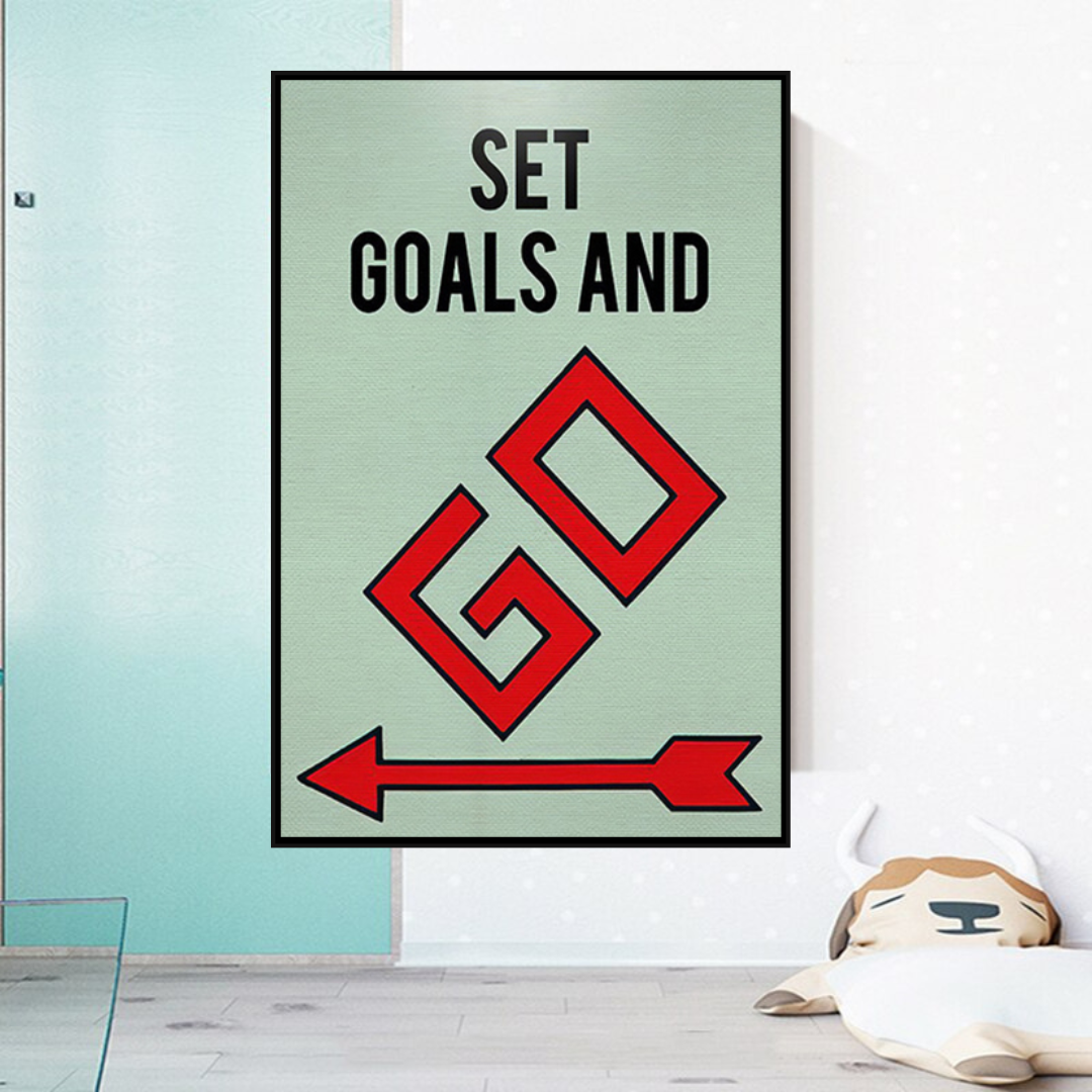Alec Monopoly Set Goals and Go Play Card Canvas Wall Art-ChandeliersDecor.com