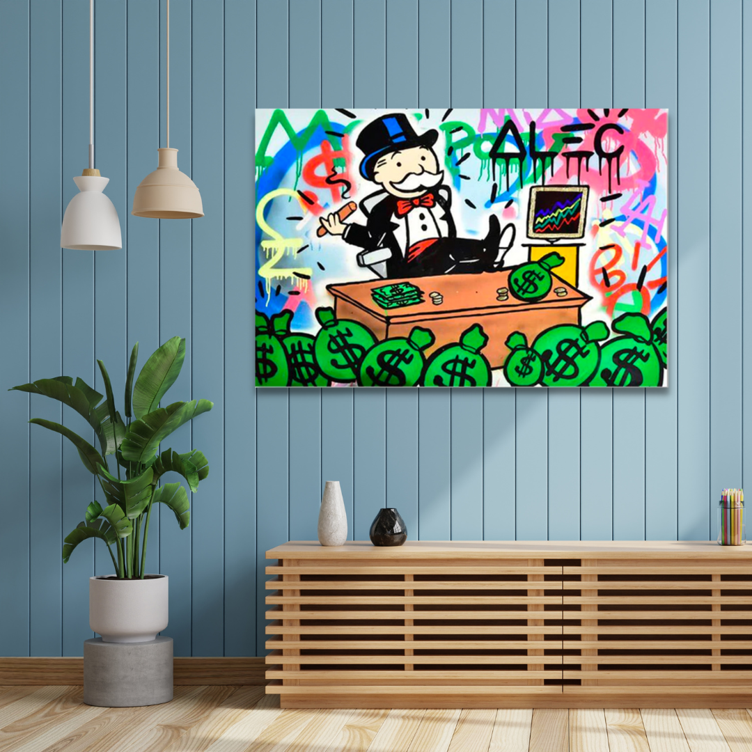 Alec Monopoly Stock Broker Art: Millionaire Canvas Print-ChandeliersDecor.com