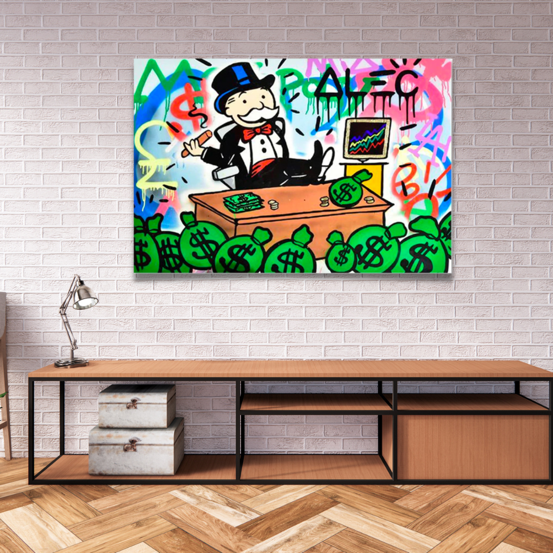ChandeliersDecor.com-Monopoly Wall Poster-Alec Monopoly Stock Broker Art: Millionaire Canvas Print
