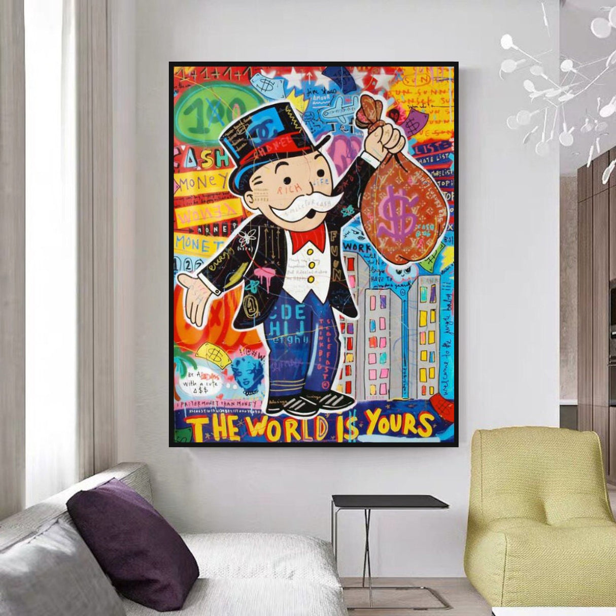 ChandeliersDecor.com-Monopoly Wall Poster-Alec Monopoly The World is Yours Canvas Print