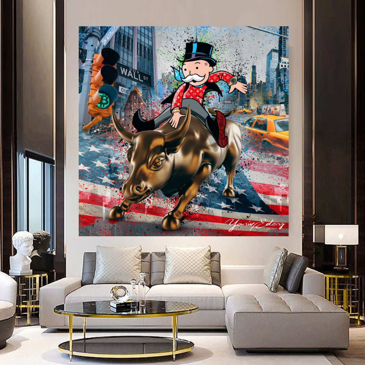 Alec Monopoly Wall Street Canvas Art - Forex Money Power-ChandeliersDecor.com