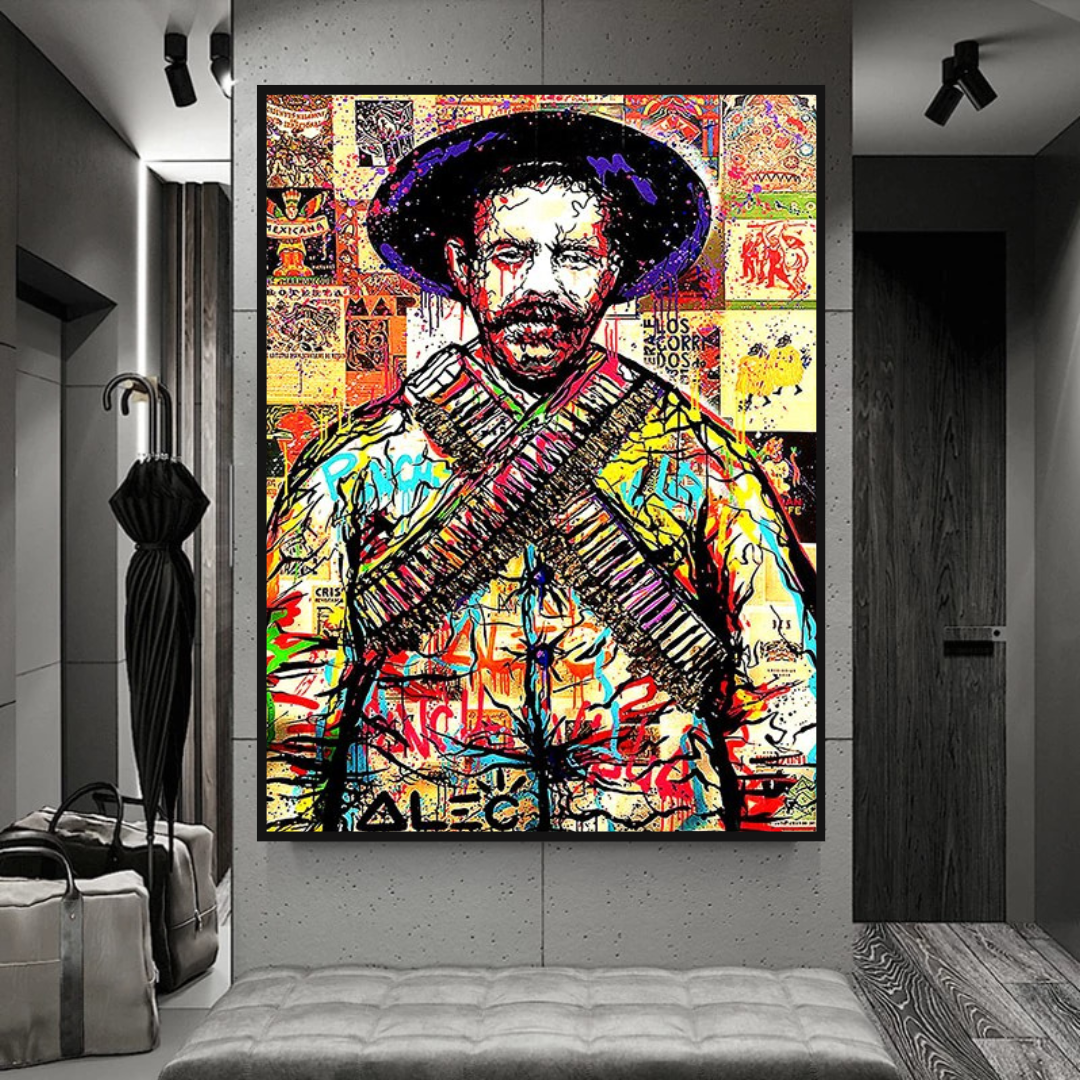 Alec Pancho Villa Mexican General Pop Canvas Wall Art-ChandeliersDecor.com