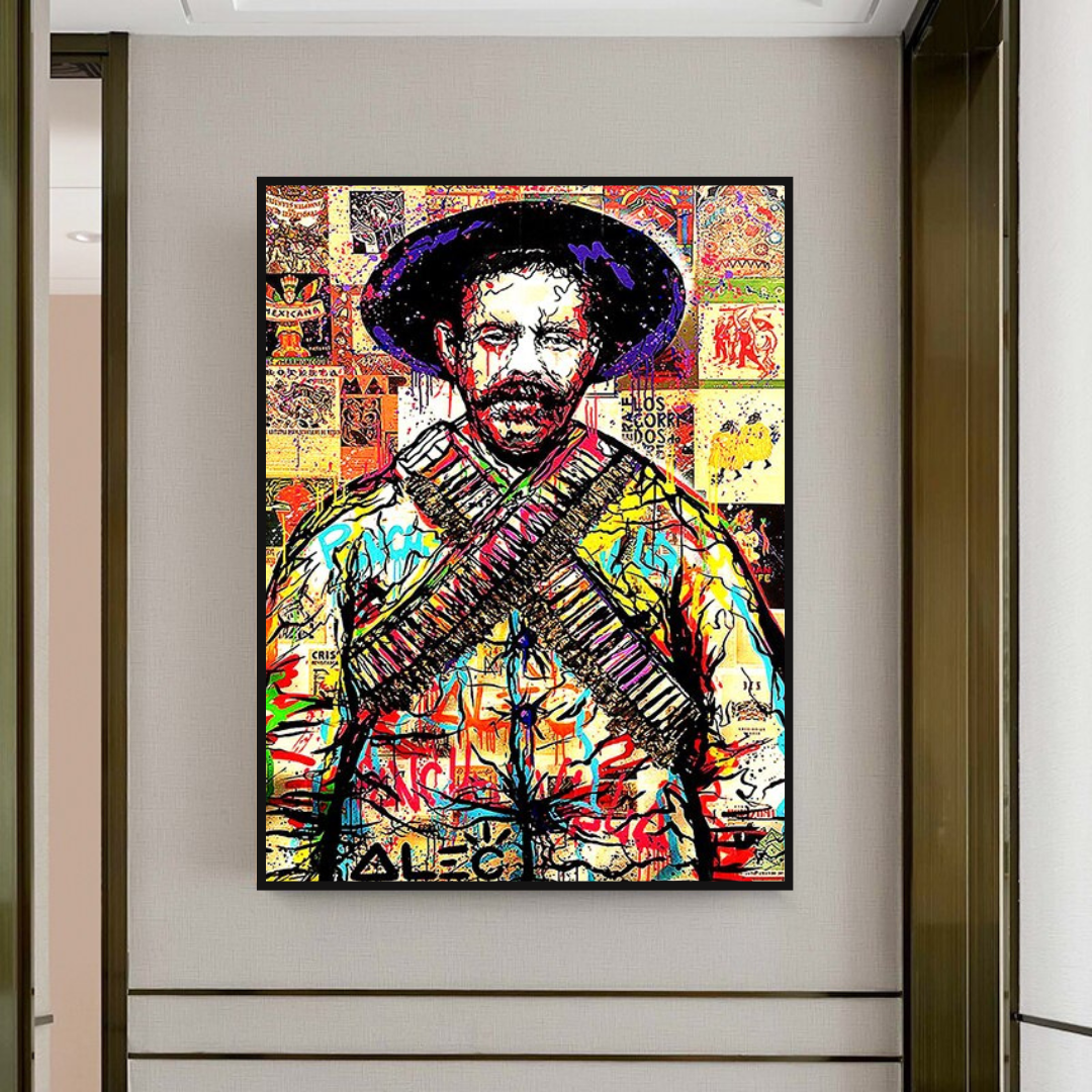 Alec Pancho Villa Mexican General Pop Canvas Wall Art-ChandeliersDecor.com