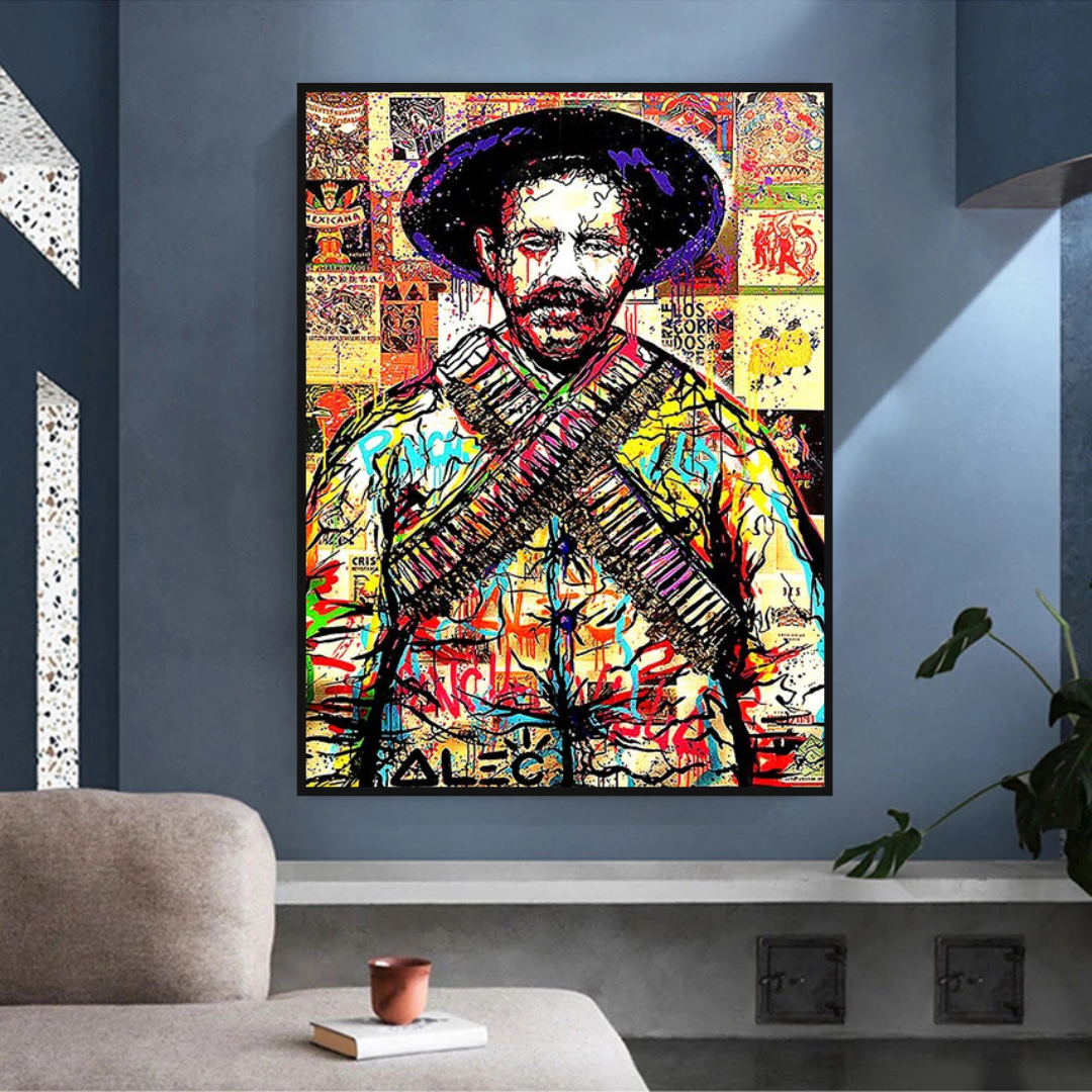 Alec Pancho Villa Mexican General Pop Canvas Wall Art-ChandeliersDecor.com