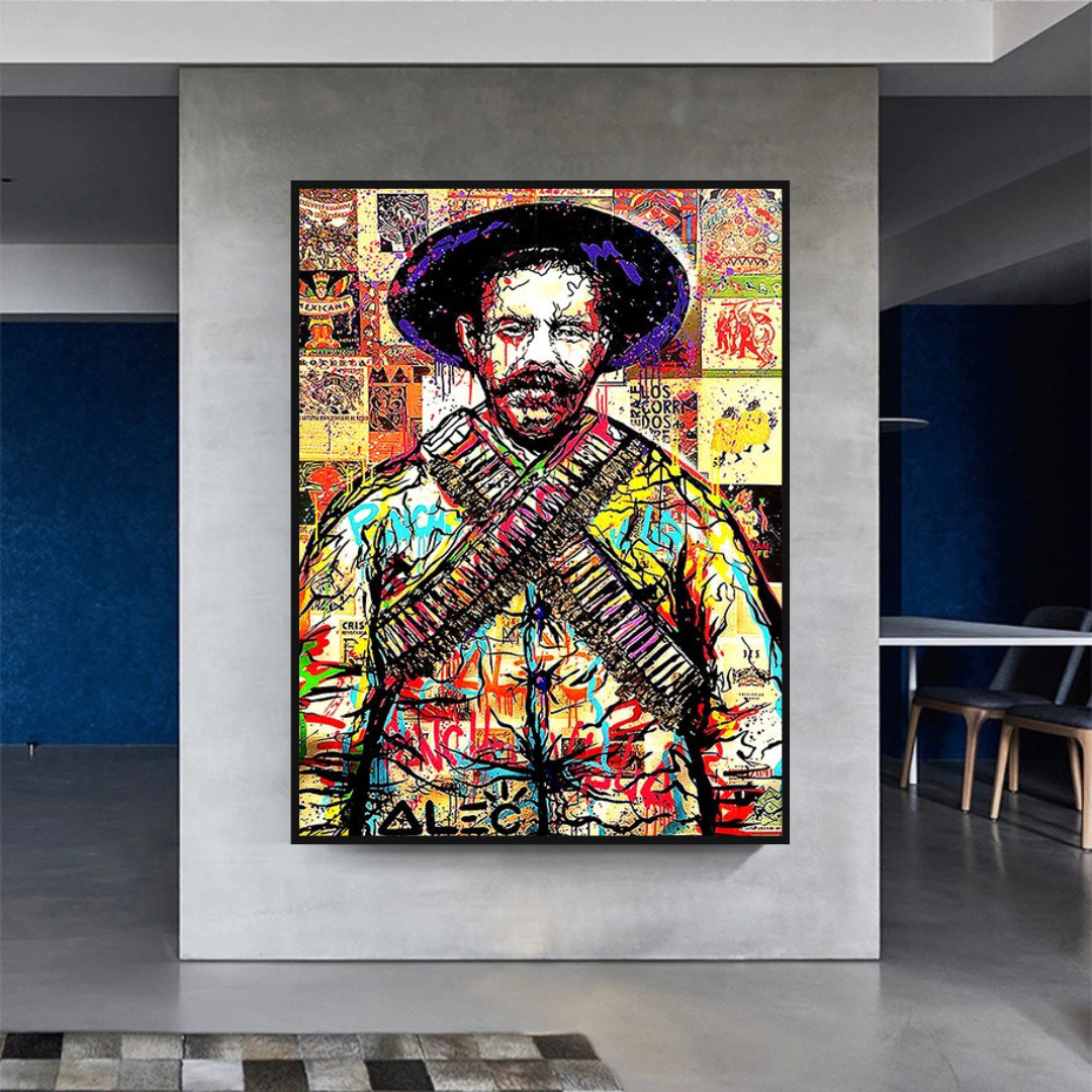 Alec Pancho Villa Mexican General Pop Canvas Wall Art-ChandeliersDecor.com