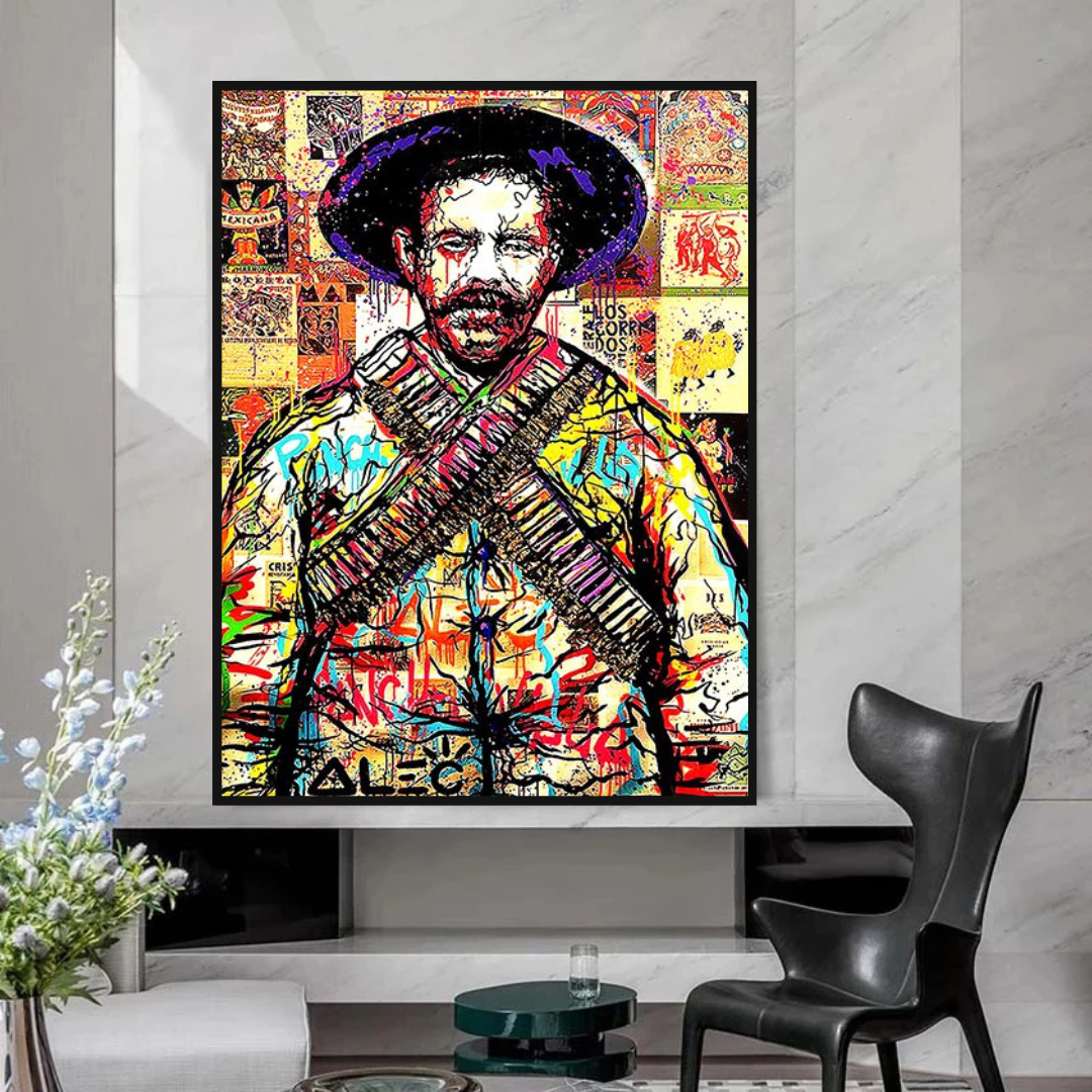 Alec Pancho Villa Mexican General Pop Canvas Wall Art-ChandeliersDecor.com