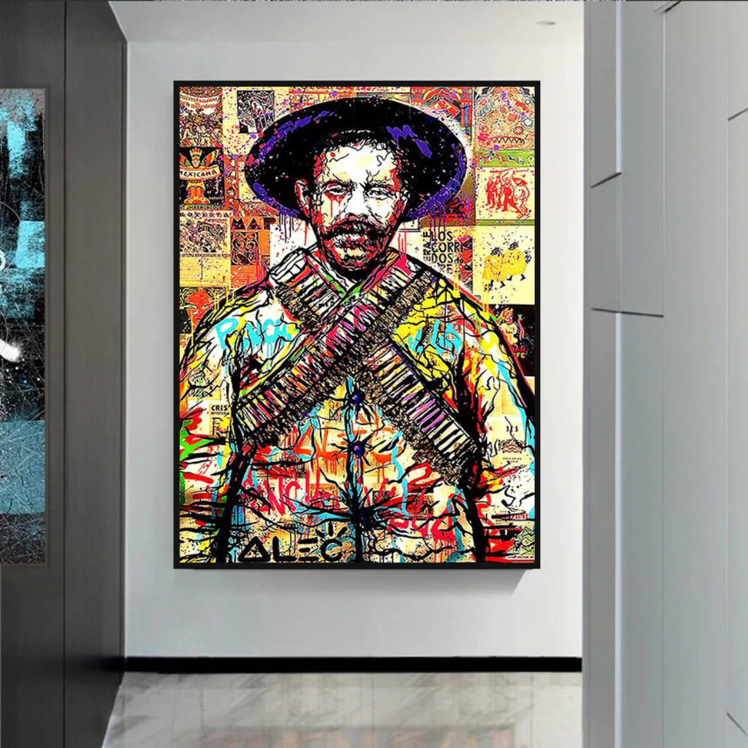 Alec Pancho Villa Mexican General Pop Canvas Wall Art-ChandeliersDecor.com