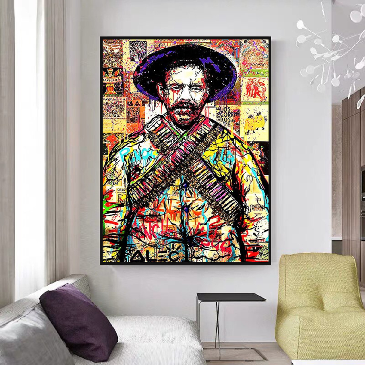 Alec Pancho Villa Mexican General Pop Canvas Wall Art-ChandeliersDecor.com