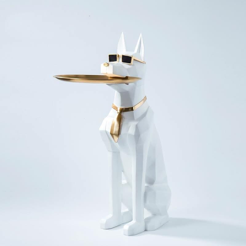 ChandeliersDecor.com-Supreme Sculptures-Alsatian Dog Tray Decoration Statue: Exquisite Home Décor